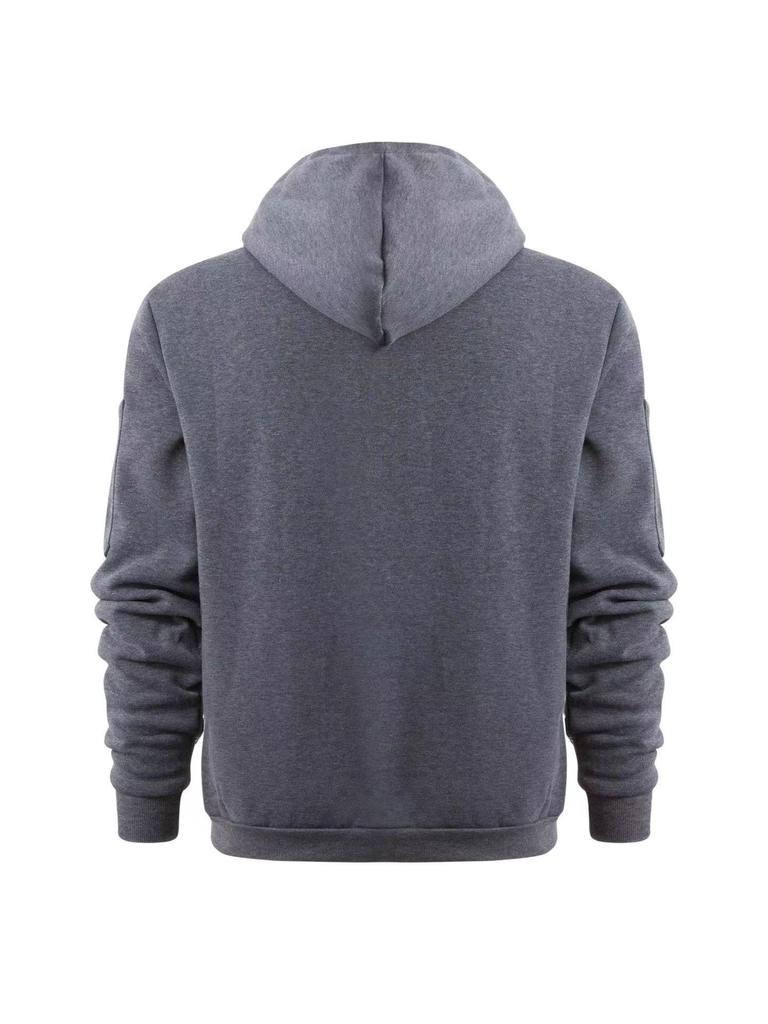 Men's Multi-Pocket Plus Size Cardigan Hoodie - Spring/Autumn Casual Sports Jacket