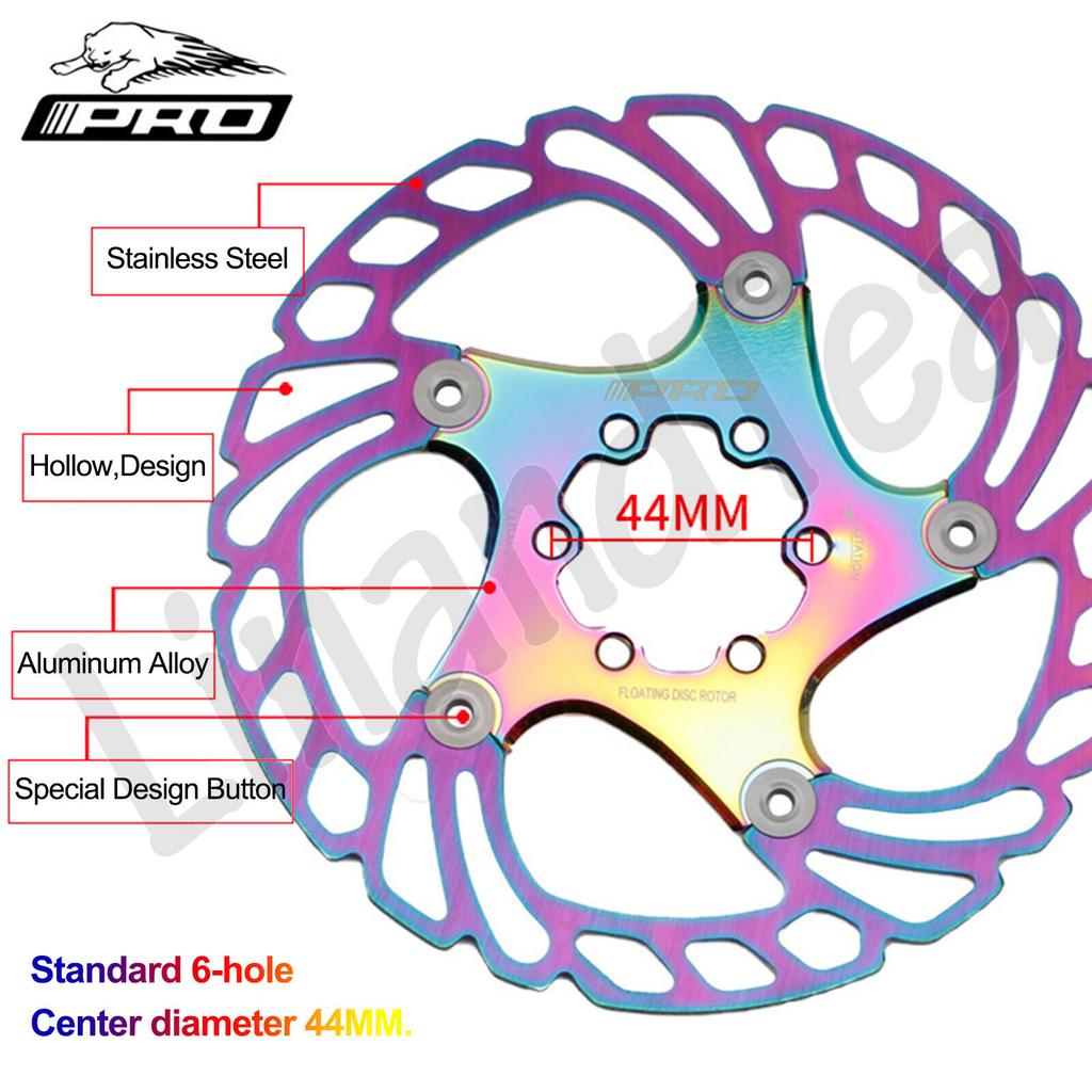 IIIPRO Disc Brake Rotors Multicolor Floating Brake Rotors 140/160/180/203mm Hydraulic Disc Brake Rotor Road Mountain Bike Discs