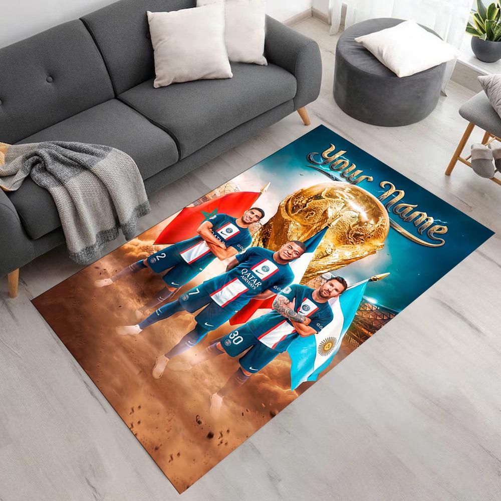 Mbappé Customize Your Name Floor Rug Office Rug Perfect for Living Rooms Dining Room Balcony Playrooms Antislip Carpet Decorate Offices