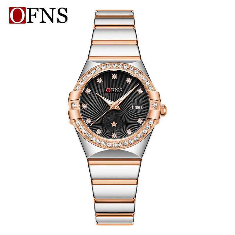 Oufanni Rhinestone Luminous Women s Quartz Watch - Waterproof, Single Calendar, Elegant Design