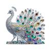 F26C Acrylic Peacocks Statue Figurines Table Centerpieces Animal Figurines Sculptures Table Ornament for Home Office Decors