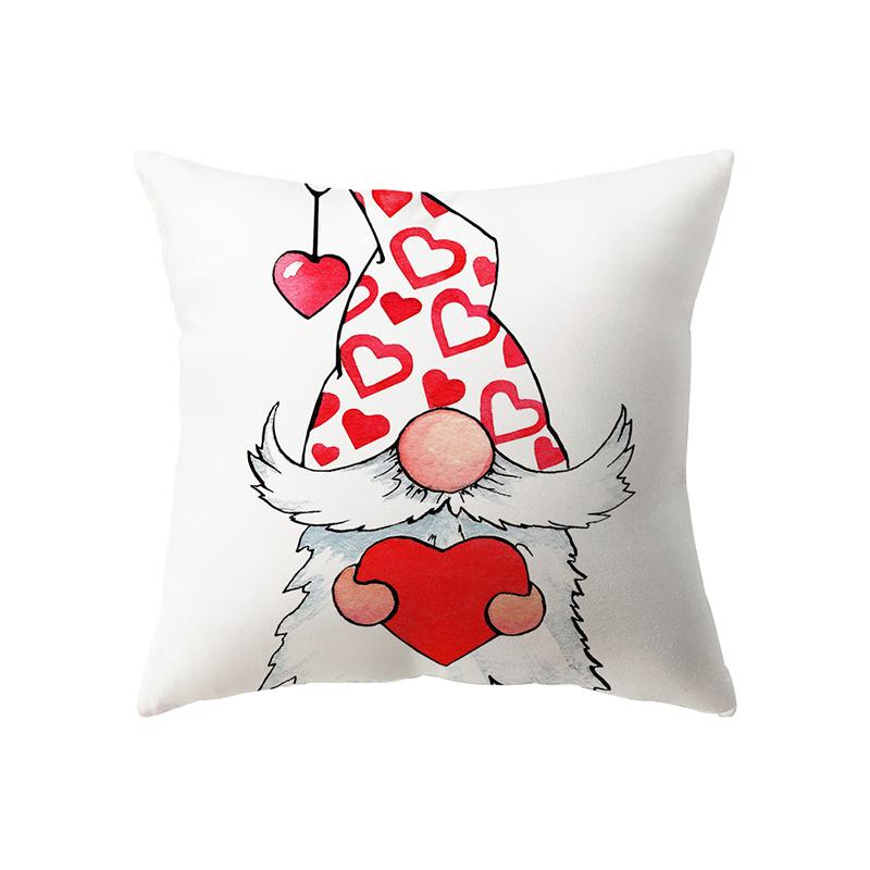 Merry Christmas Cute Dwarf Print Pattern Cushion Cover Home Living Room Sofa Decoration Polyester Pillow Pillow Cover