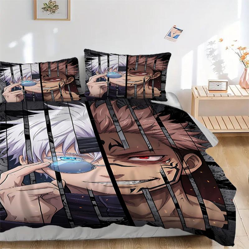 Powerful Anime Characters Print 3Pcs Bedding Setduvet Cover With 2 Bedropillowcase Home Birthday Gift
