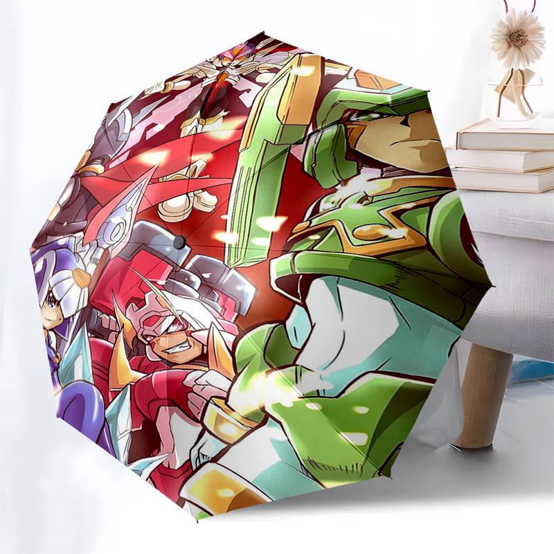 1pc Super Robot Wars Automatic Opening/Closing Outdoor Umbrella with 3-Fold Design, Featuring Popular Characters - Perfect for Outdoor Use, Trave