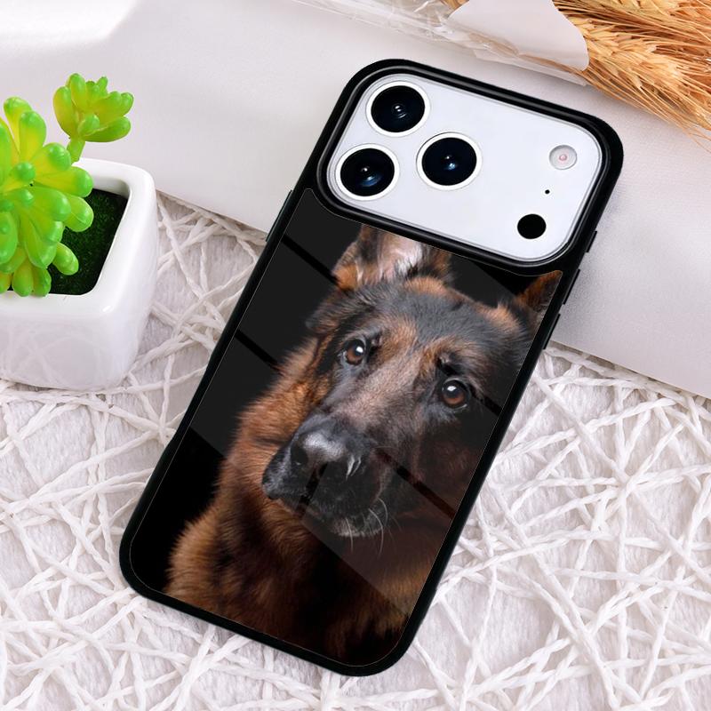 German Shepherd Dog Soft Silicone Phone Case for iPhone 17 Air 16 15 11 12 14 13 Pro Max Shockproof Cover