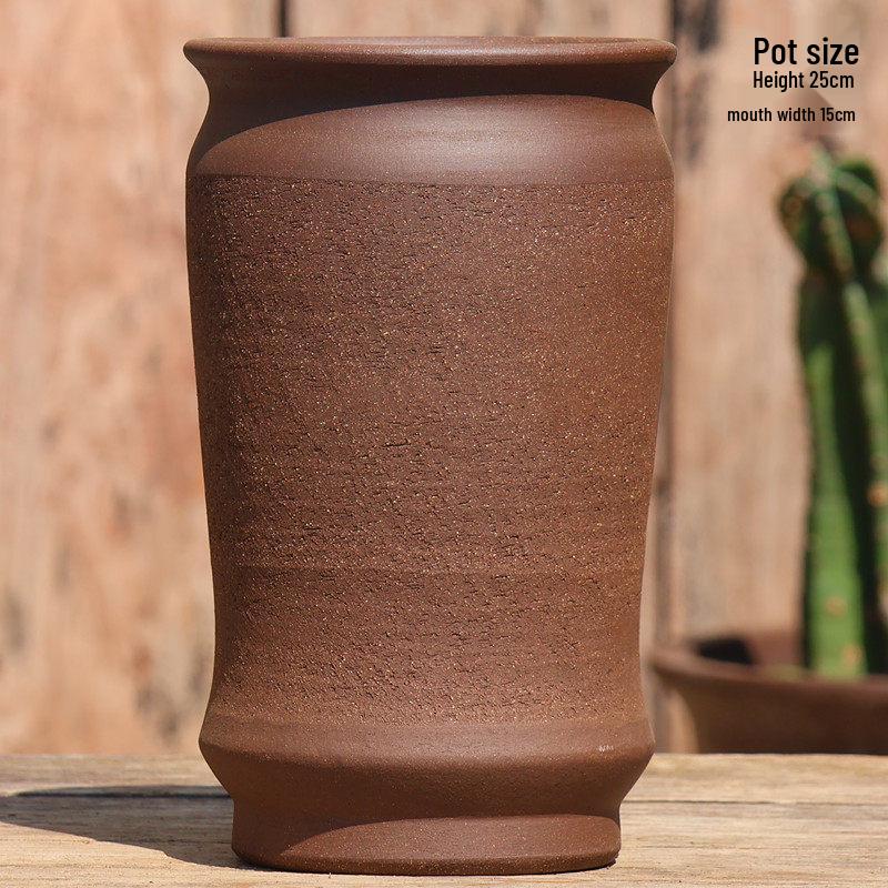 Large Handmade Coarse Pottery Ceramic Flower Pot for Outdoor Courtyard and Home, Ideal for Bougainvillea and Large Succulents