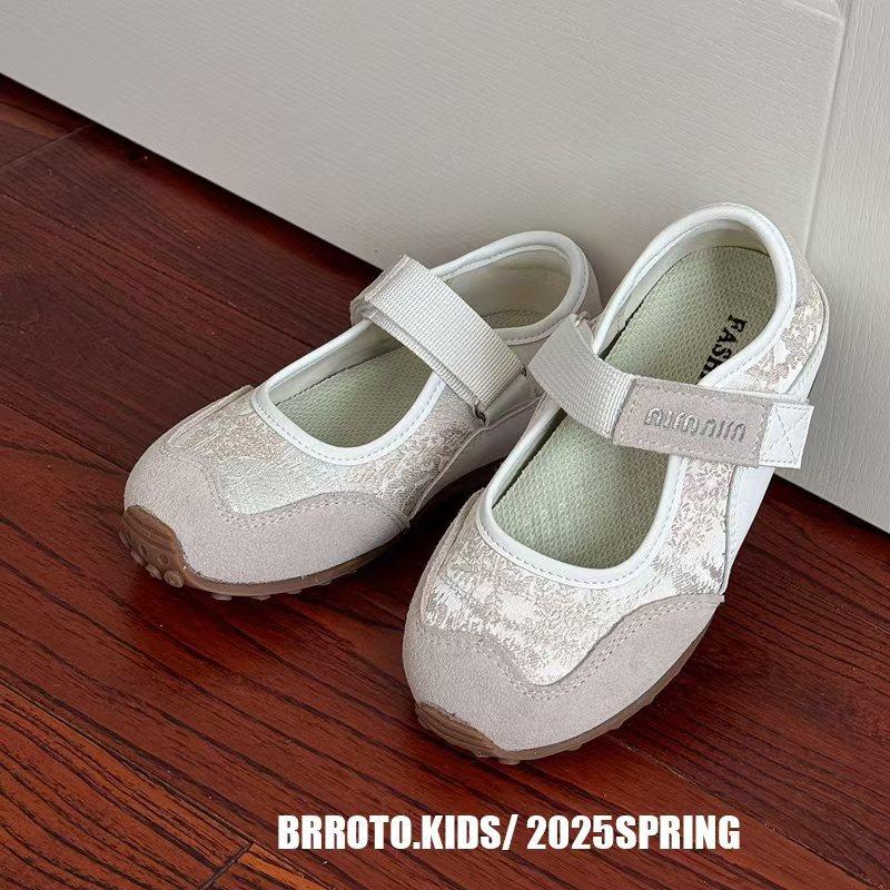 Girls Shoes 2025 Spring and Summer Children Mary Jane Shoes Soft-soled Sneakers Princess Shoes Lightweight Single Shoes Versatile Models