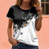 Літній топ з круглим вирізом та 3D принтом метеликів, модні повсякденні жіночі футболки з коротким рукавом