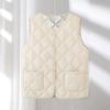 Crew neck quilted warm windproof vest down cotton vest cotton top warm jacket new autumn and winter