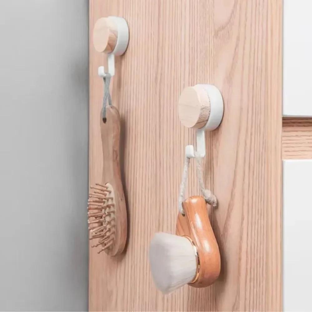 

2025 Scarf Storage Organizer Wooden Wall Hooks Self Adhesive Key Ring Rack Door Wall Hangers Housekeeper Mounted Hanger Hook