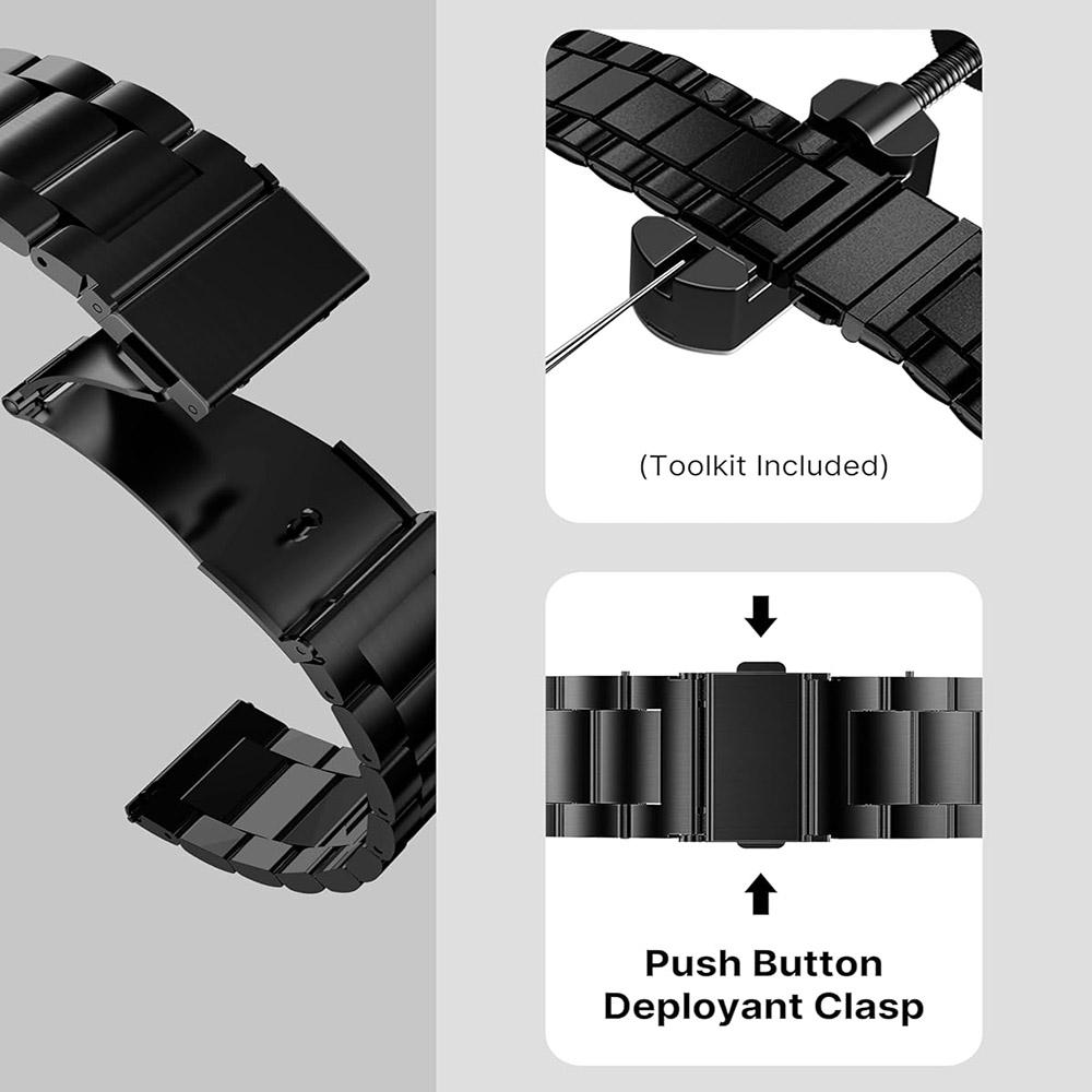 22mm Metal Chain Watch Band Strap For Samsung Amazfit Xiaomi Huawei Smart Watch