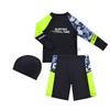 Boys' Fluorescent Long Sleeve Quick-Dry Split Swimsuit
