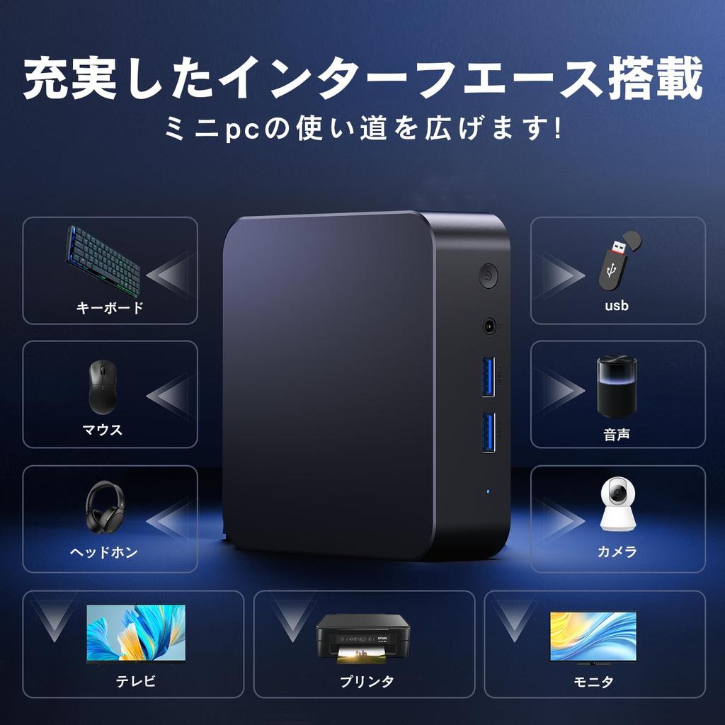 VETESA Mini PC n95 with Windows 11 and Office Compact PC with output RJ45 wired DDR4 16GB and 512GB 2024, 3-screen (HDMI 5K@60Hz), High-speed Wi-Fi,