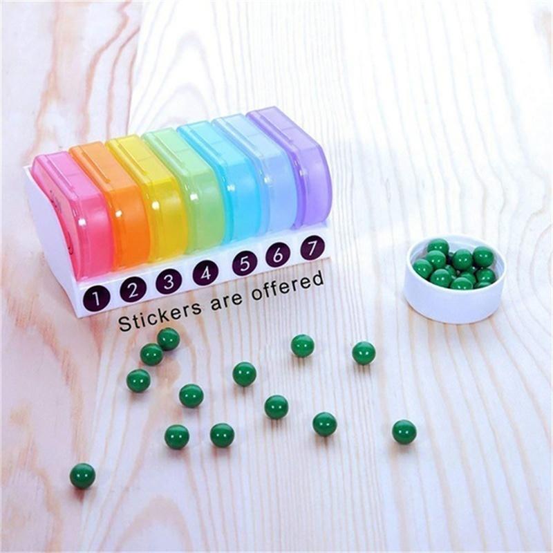 Bärbar daglig pillerlåda AM PM 7-dagars pillerhållare Medicinering Tablett Förvaringsväska Dispenser Organizer