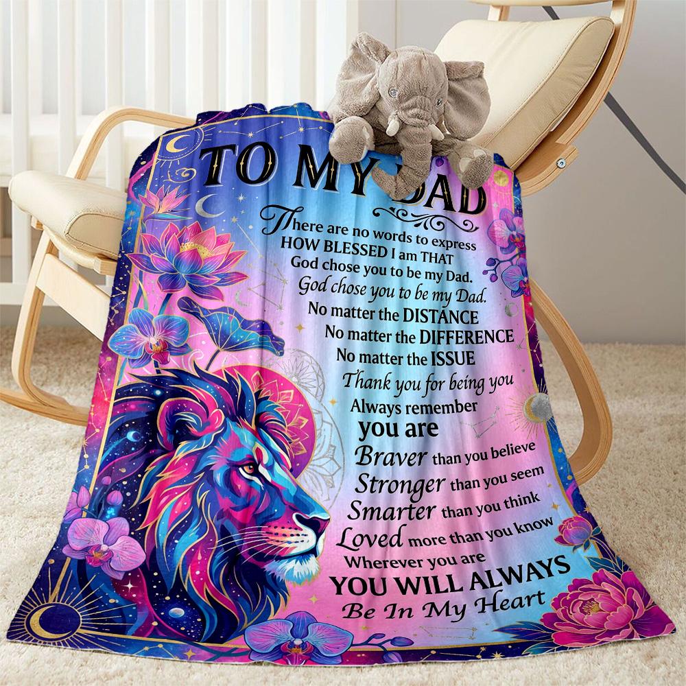 Love Letter Dad Blanket Soft Warm Cozy Suitable for Couch Chair Office for All Occasions Modern Best Holiday Gift for Friends Family