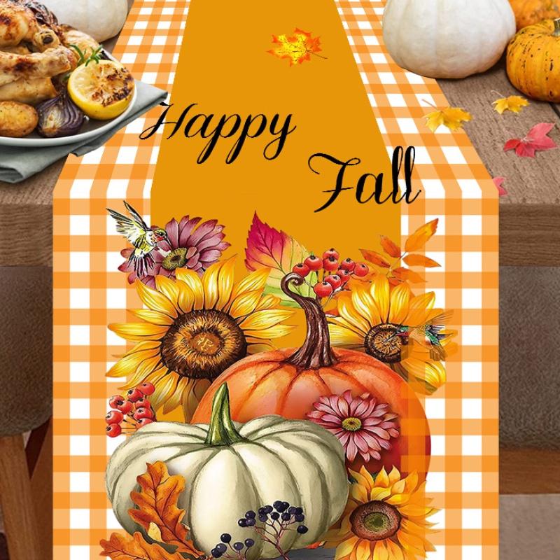 New Autumn Leaf Pumpkin Table Flag Linen Printing Living Room Table Tea Table Festival Decoration Nordic Table Cloth