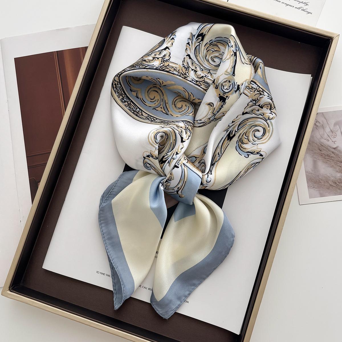 New Literary Fashionable Bandana Simulation Silk 70*70Cm Temperament Square Scarves Women SpringSummer Soft Satin Scarf