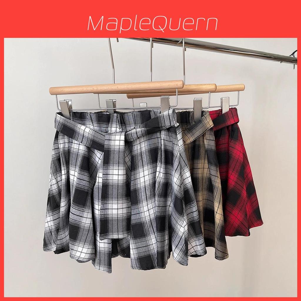 Summer 2025 Polyester Plaid High Waist Mini Skirt With Handcrafted Pleats For Casual Women