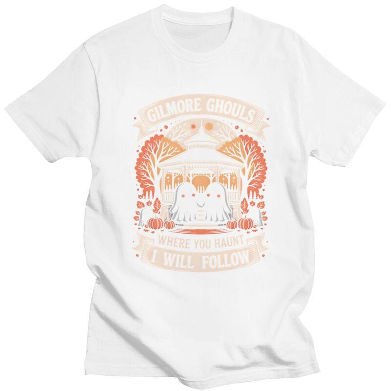 Gilmore Ghouls Where You Haunt I Will Follow T Shirt Unisex Short Sleeves Halloween Tee Shirt Loose Fit Pure Cotton Tee Tops