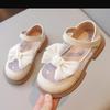 Girls' Little Leather Shoes Spring New Girl Mesh Shoe Soft soled Anti slip kids Single Shoe bowKnot Girl Princess Leather Shoes