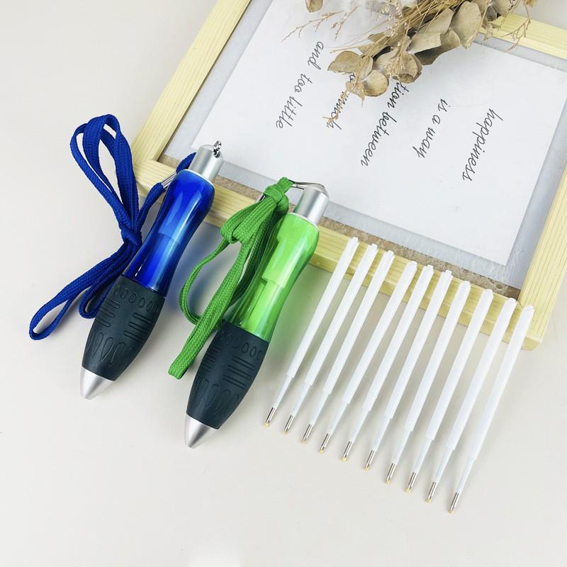 Multicolor Chubby Ballpoint Pen with Lanyard: 6 Colors, Push Button, Boldened Weighted Design, Multifunctional Refills