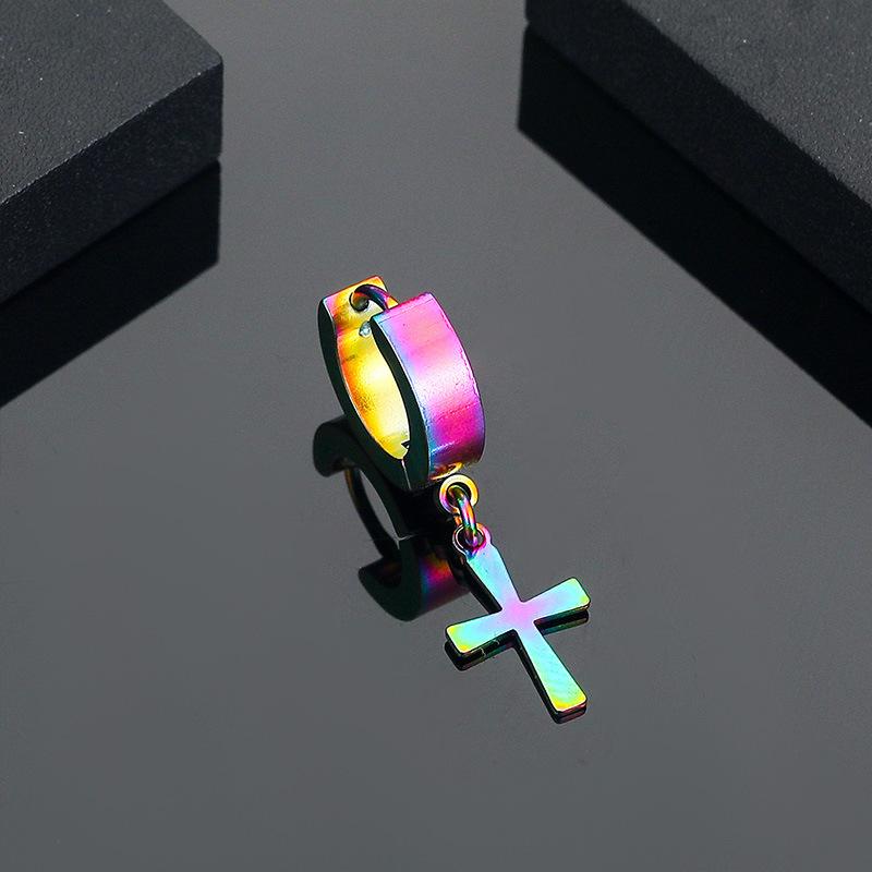 Personalized Anti -allergic Cross Ear Fink Korean Fashion Titanium Steel Penp Earrings Stainless Steel Earrings