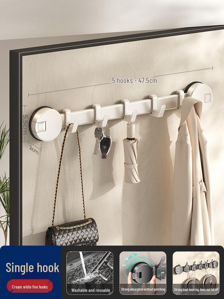 Traceless Suction Cup Wall Hook, No-Punch Strong Vacuum Hook for Door and Bathroom Storage
