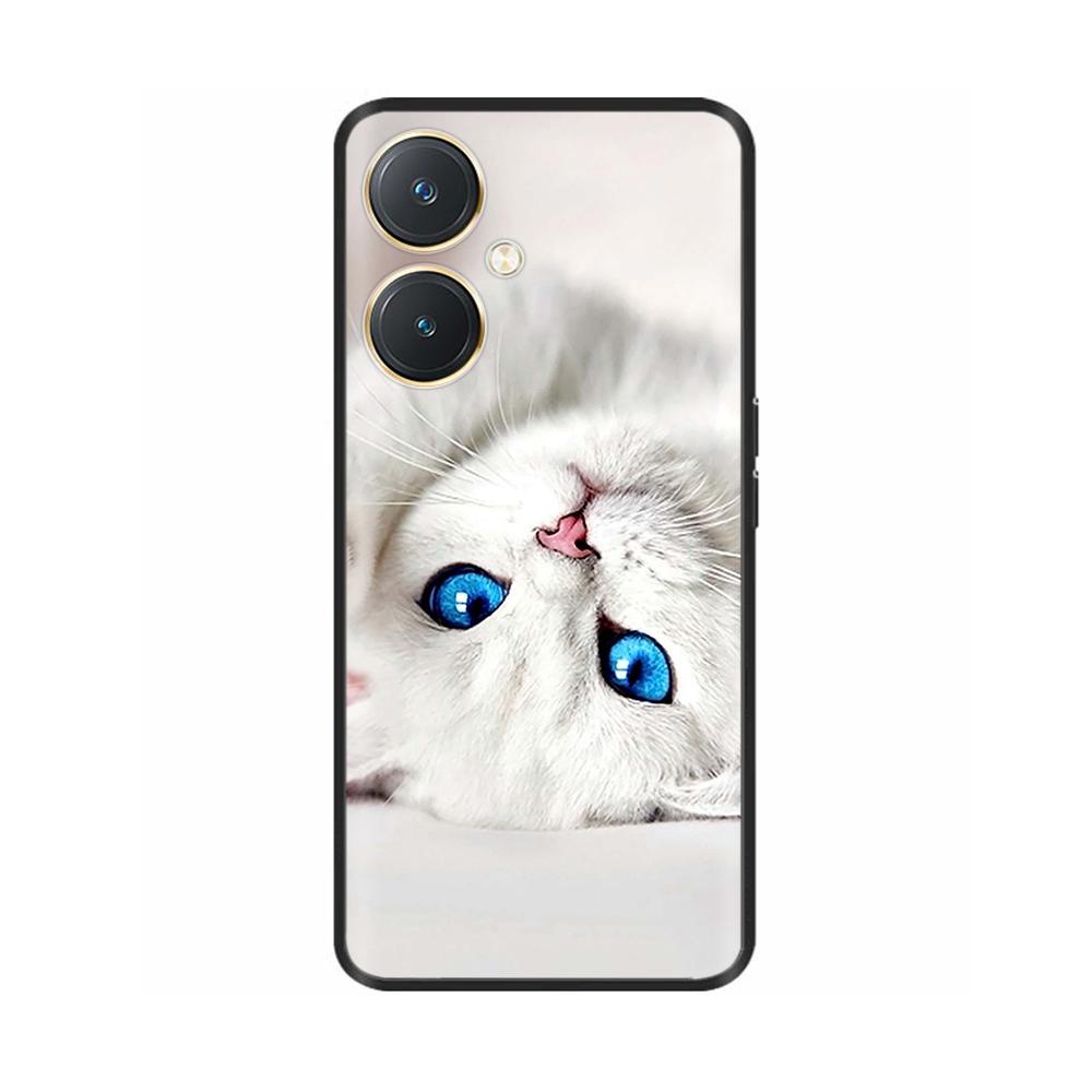 For Vivo Y27 Y27s Case Fashion Flowers Black Soft Coque Silicone Shockproof TPU Phone Cover Funda for Vivo Y27 Y 27 Bumper V2249