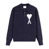 Maglione Unisex in Maglia con Collo a Polo Multicolore con Ricamo a Cuore e A Pullover Casual con Bottoni per Uomo Donna