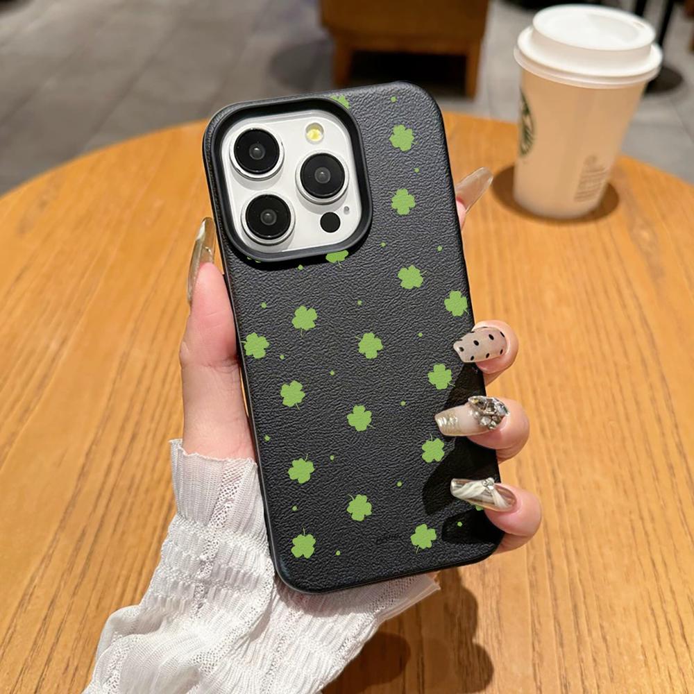 Clover Leaf Phone Case For Iphone 17 17E 16E 15 Pro Max 12 14 11 16 13 17Air Transparent Ultra-Thin Protective Shell Coque