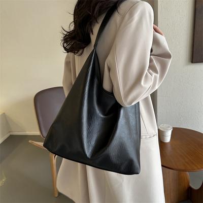 Bag Commuter Tote Bag Women's 2025 New Trendy Solid Color Textured Shoulder Bag Popular Underarm Bag This Year