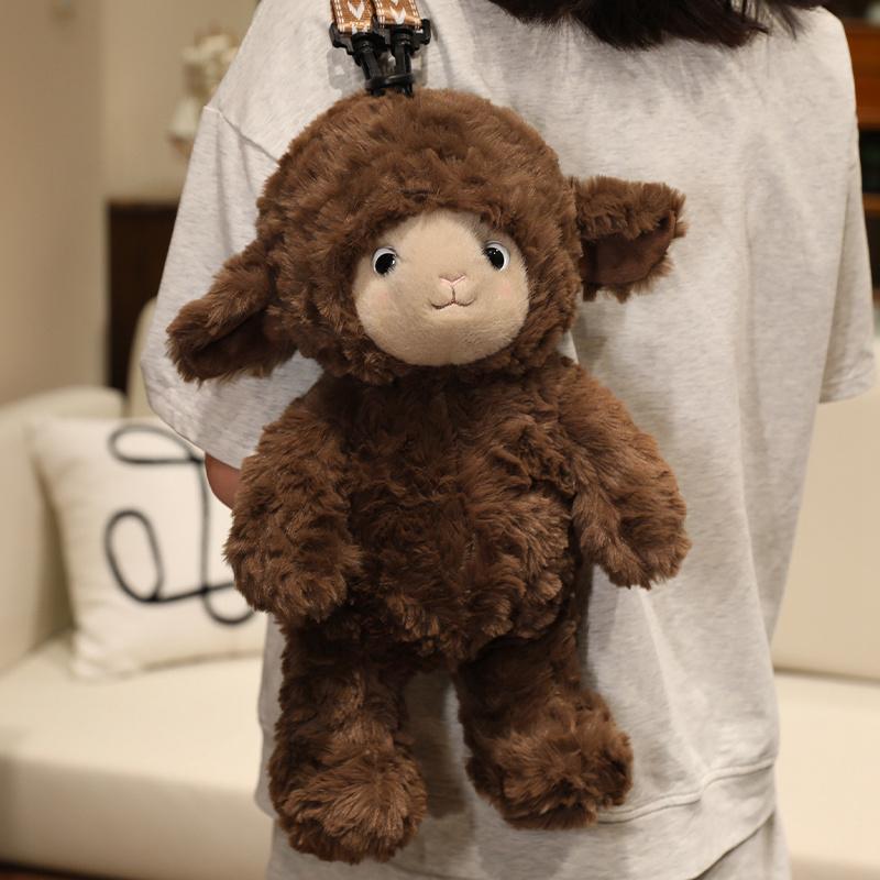 40CM Creative Sheep Plush Backpack Simualtion Animal Bag LifelIike Travel Decro Zoo Souvenir