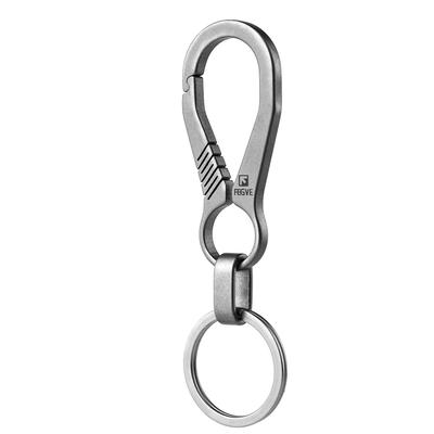 TISUR Karabiner Titan Schlüsselanhänger Klein Stilvoll Auto Haus Schlüsselring Herren (Grau/Ti-B Karabiner), Grauer/Ti-B Karabiner