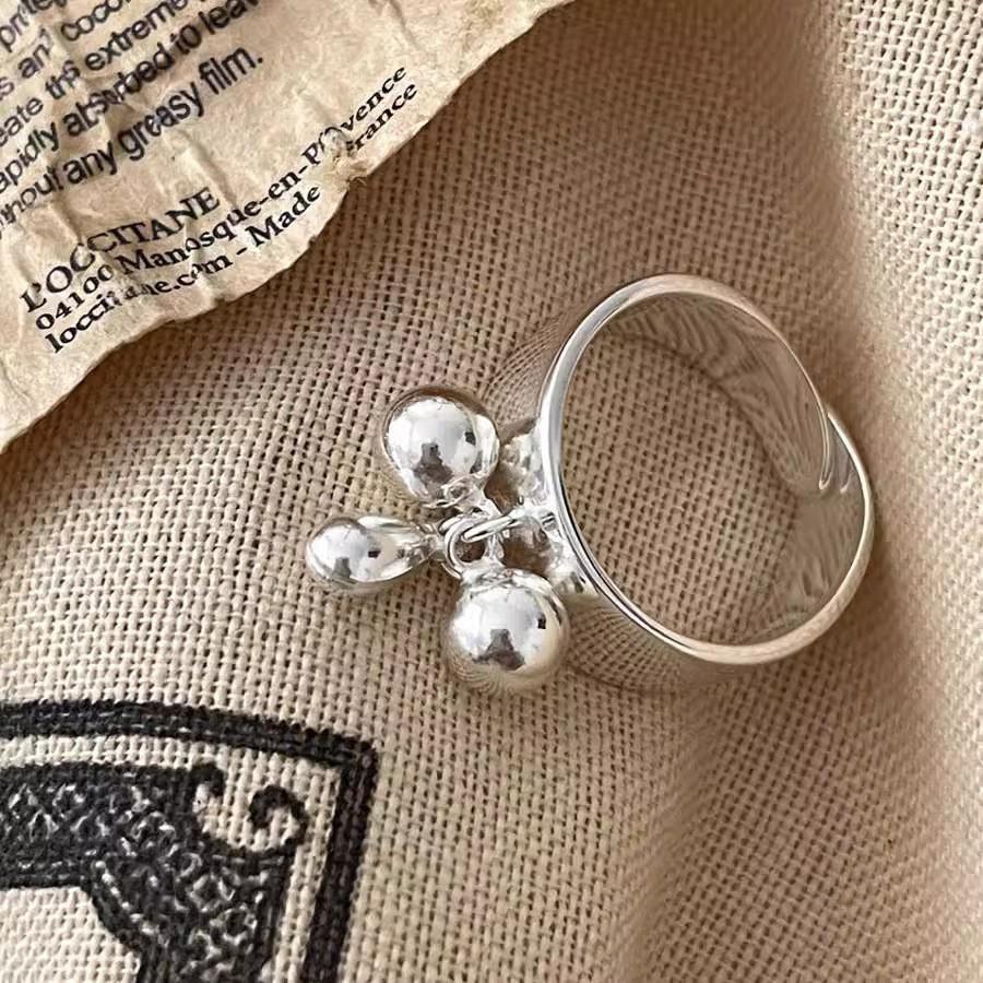 Vintage Irregular Inspired Beaded Ring For Women Copper Adjustable Open Design Chic And Stylish