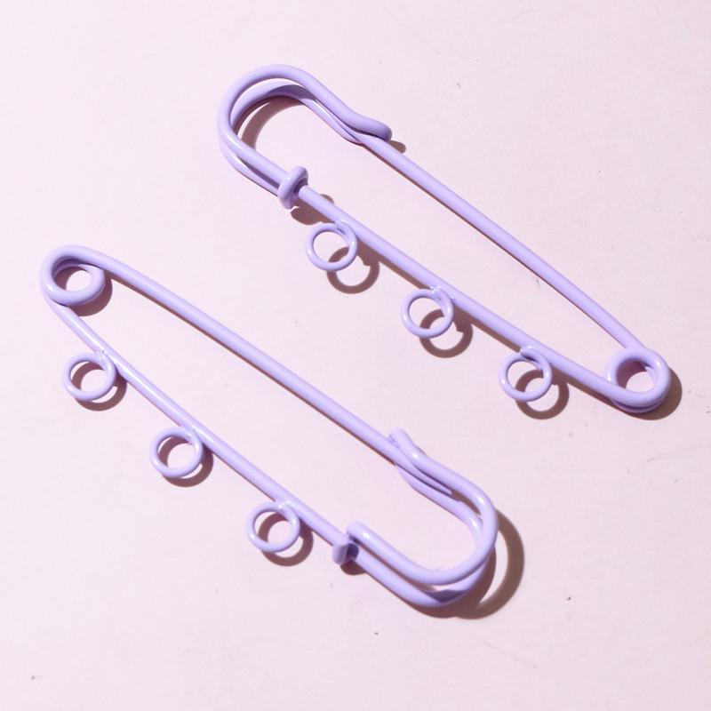 10pcs 50x16mm Safety Pins Brooch Metal Sewing Pins Clothes Pins with 3/5 Loops for Tags DIY Crafts Jewelry Making Findings