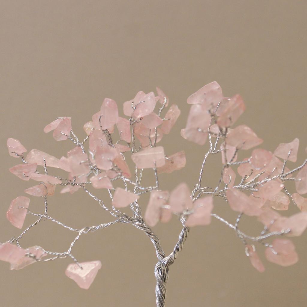Rose Quartz Crystal Tree Orgonite Base 80 Gemstones