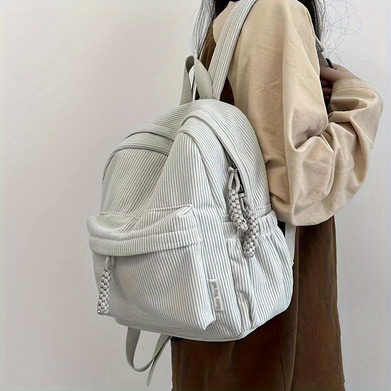Corduroy Small Backpack  Casual Travel Backpack  Simple Fashion Backpack
