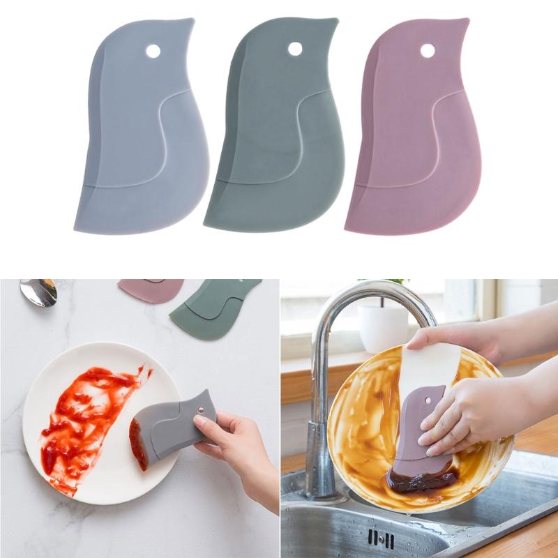 Multi Purpose Silicone Tool Penguins Theme Multifunctional Scrapers Practical Dirt and Grease Cleaning Tool