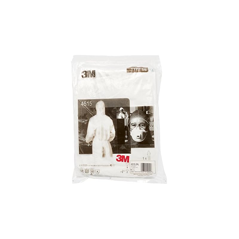 3M Chemical Protective Suit 4515 XL, Entry Model, EN Standard Compliant (Type 5-6)