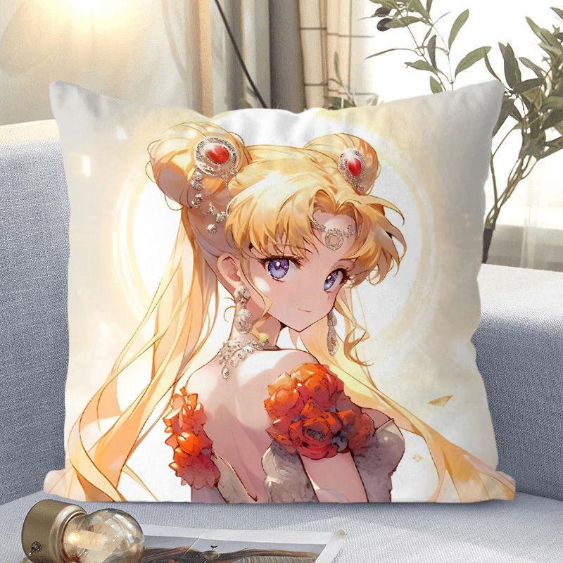 Cushion Pillow, Cute Water Ice Moon Hare Animation Peripheral Bed Sofa Decorative Pillow
