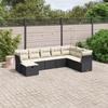 VidaXL Garden Lounge Set with Cushions 8 Pcs, Patio Sofas, Patio Furniture Set, Outdoor Furniture, Black 3263272