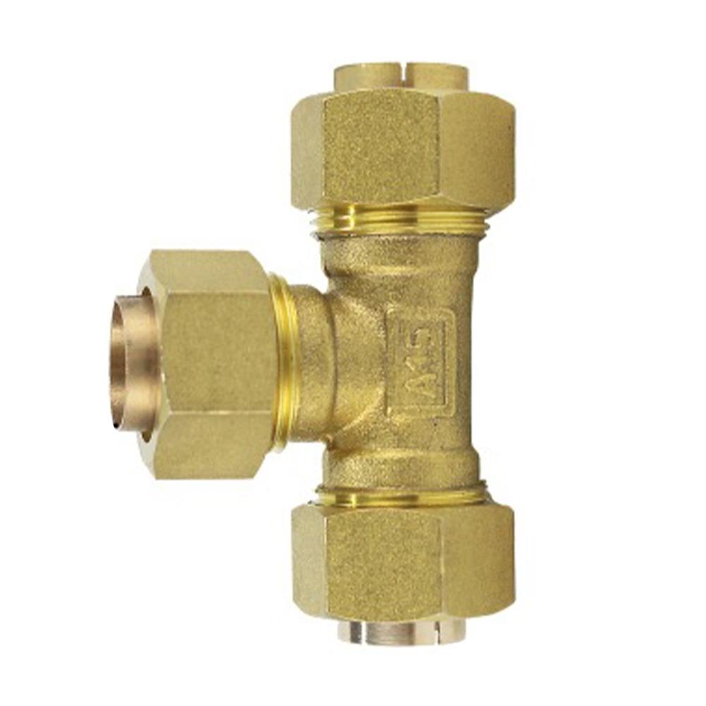 Composite Brass Pipe TPiece Connector for Heating Water and Oil Air Lines Easy Installation and Pressure Resistant