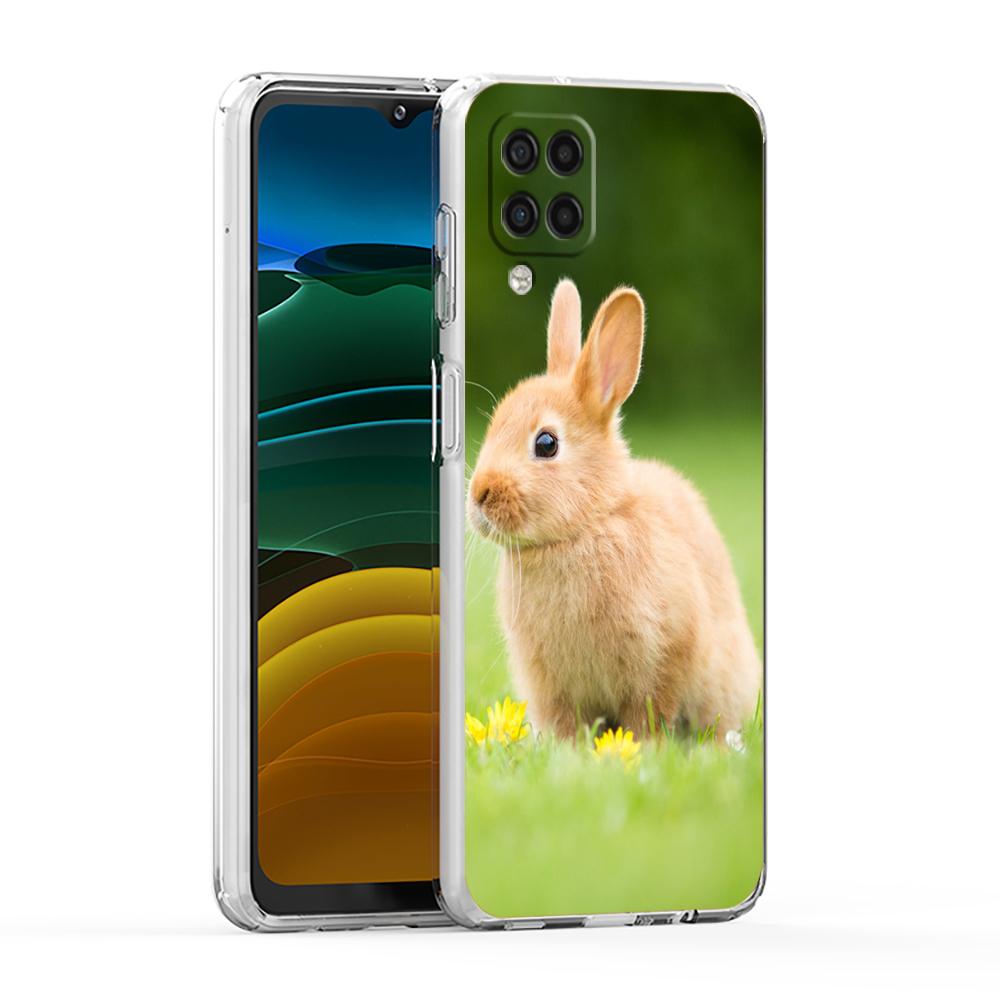 Cute White Baby Rabbits Phone Case For Samsung A13 A33 A35 A55 A73 A53 A23 A51 A71 A21S A31 A41 A05s A03S A15 A25 5G Cover
