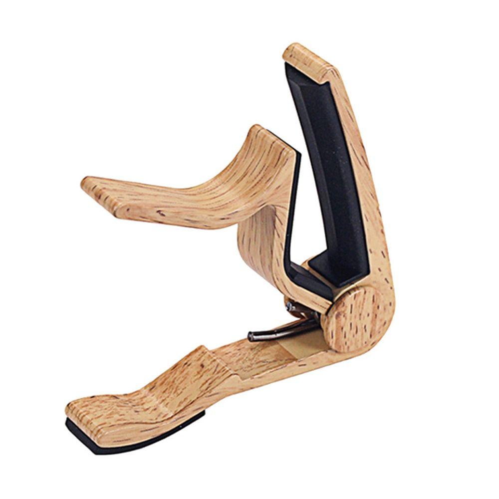Wood Grain Guitar Capo Aluminium Alloy Electric Guitar Parts Quick Change Clamp Key Universal Guitar Tone Adjusting Clamp