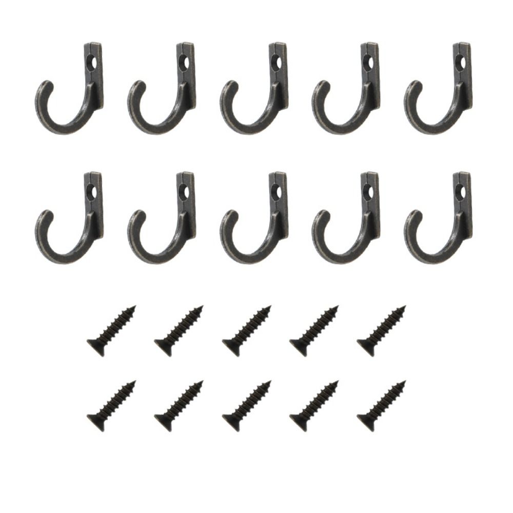 50 Pcs Zinc Zinc Zinc Alloy Vintage Hooks Curved Buckle Clasp Hook Antique Hook Hanger Clothes