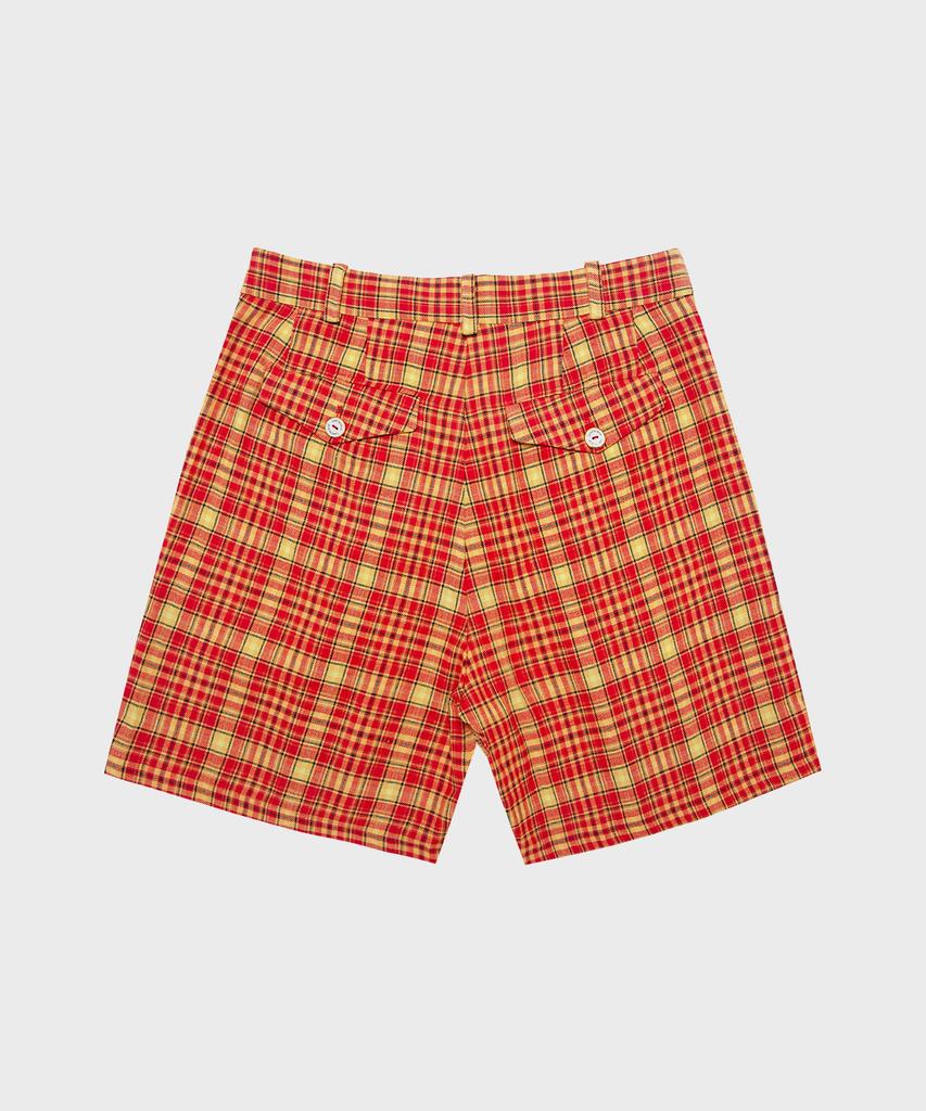 Leiteuchekeuaus (U) Checked Shorts Orange/Yellow