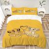 3pcs Lion King Simba & Nala Heart Shaped Tail Quilt Set Soft and Comfortable Bedroom, Guest Room and Dorm Decor Bedding Set W063