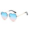 Casual Heart Sunglasses Vintage Candy Color Half Frame Sunglasses UV Protection Y2K Gradient Sun Glasses