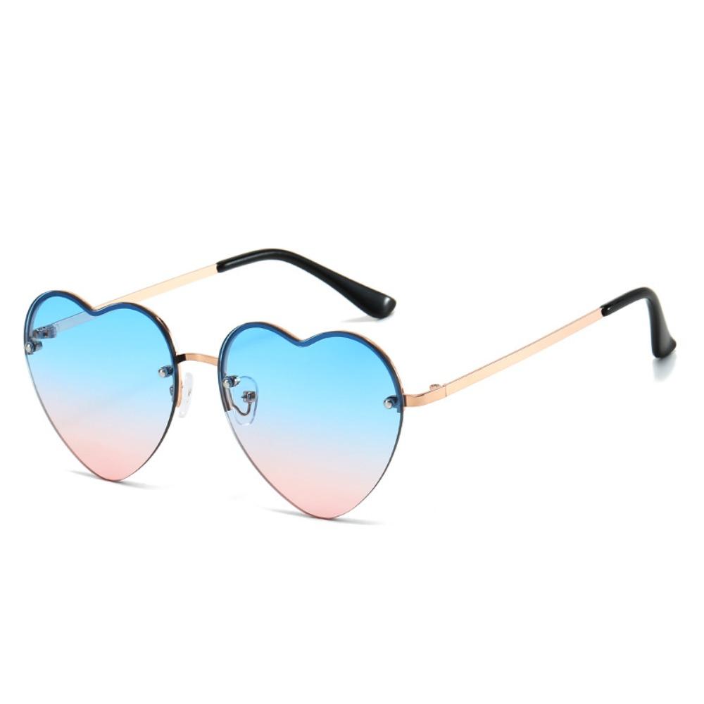 Casual Heart Sunglasses Vintage Candy Color Half Frame Sunglasses UV Protection Y2K Gradient Sun Glasses
