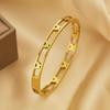 18K Gold Plated European Stainless Steel Hollow Butterfly Bangle